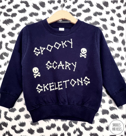 Kids 'Spooky Scary Skeletons' Glow in the Dark Halloween Sweatshirt
