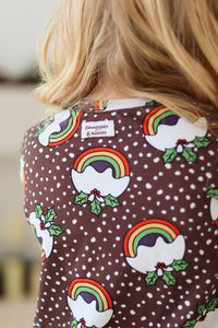 Baby/Kids Christmas Pudding Print Jersey Dress Snuggles and Kisses Baby/Kids Christmas Pudding Print Jersey Dress Snuggles and Kisses