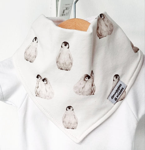 Baby Penguin Print Dribble Bib-New Print!