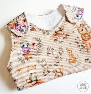 Woodland Friends Print Dungarees