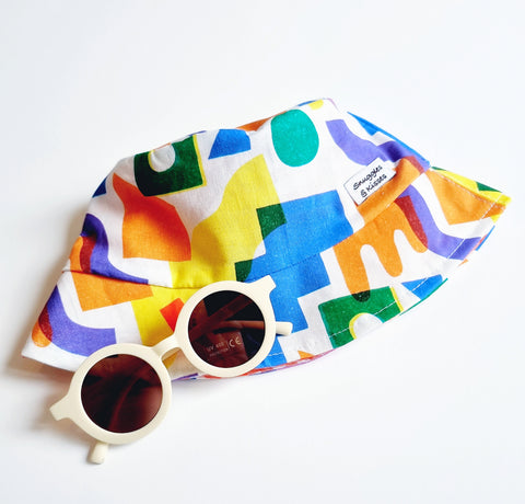 Abstract Print Reversible Sunhat-Bucket Style