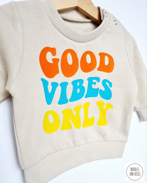 Kids 'Good Vibes Only' Sweatshirt-New Design!