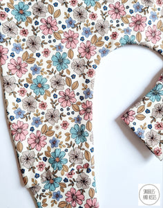 Pretty Floral Print Dungarees