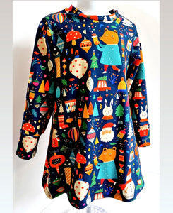 Colourful Christmas Print Jersey Dress