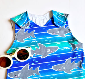 Shark Print Dungarees-New!