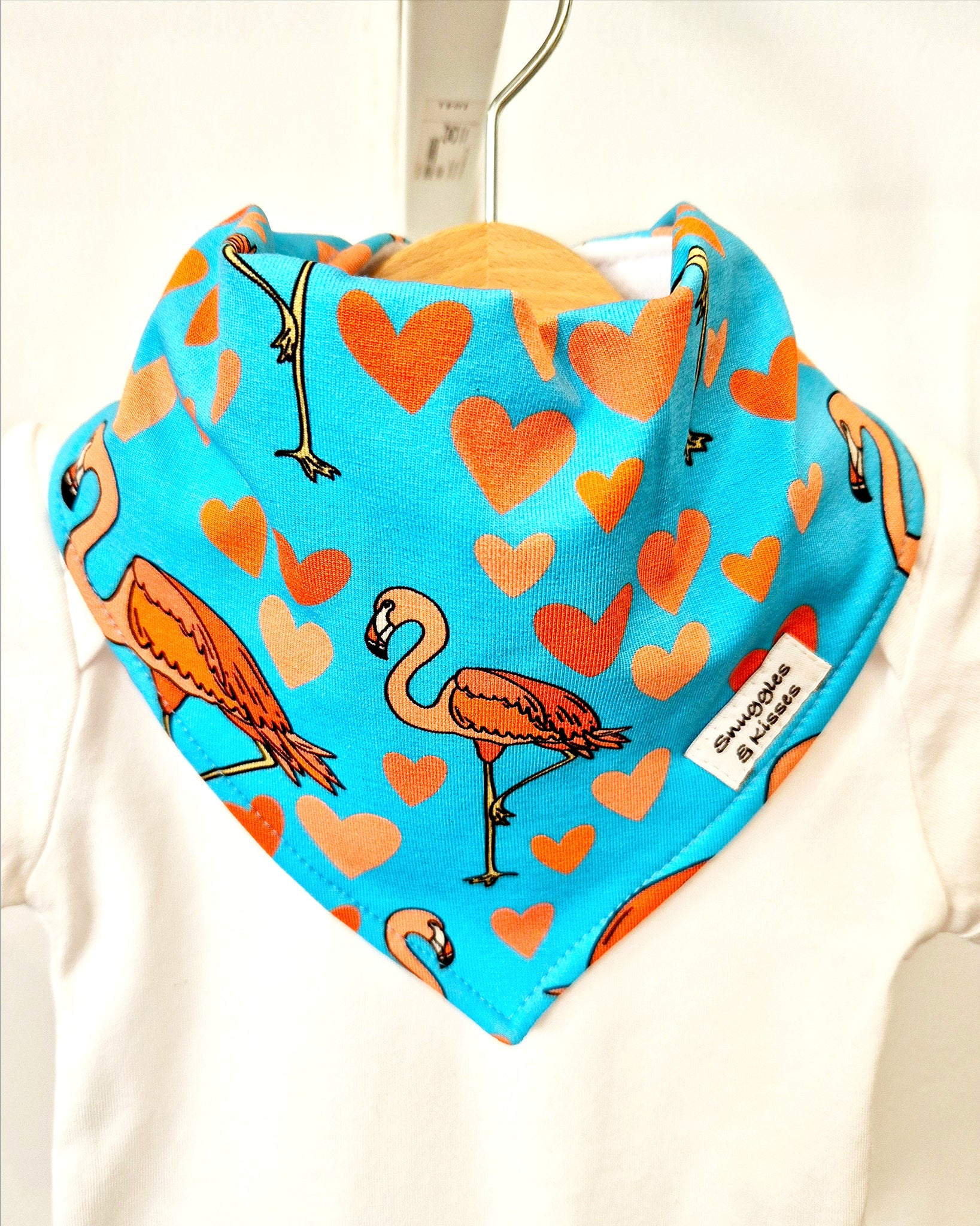 Flamingo Print Dribble Bib-New!