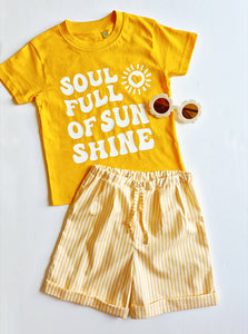 Lemon Stripe Cotton Shorts-New!