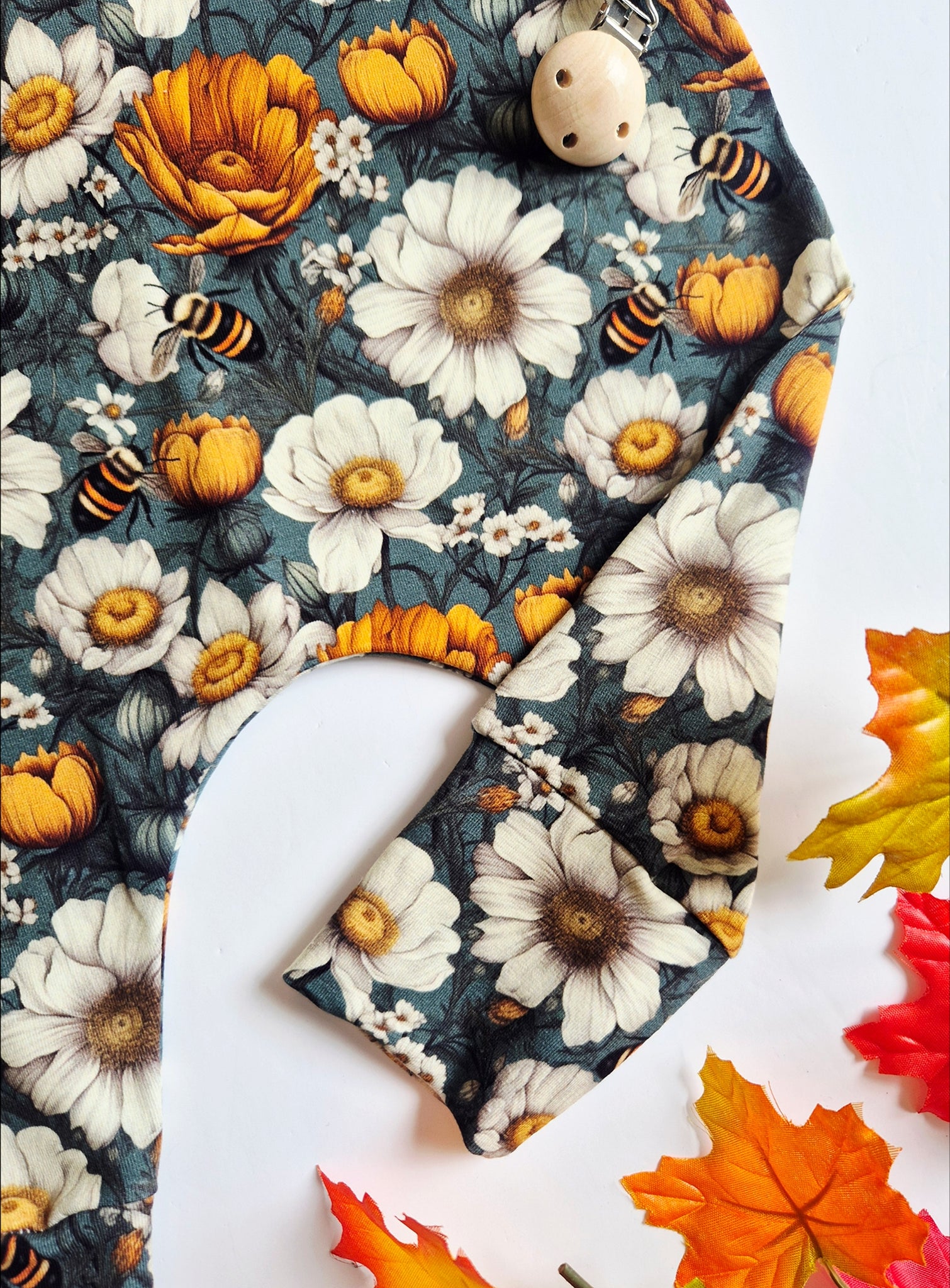 Bees & Blooms Baby Kids Print Dungarees