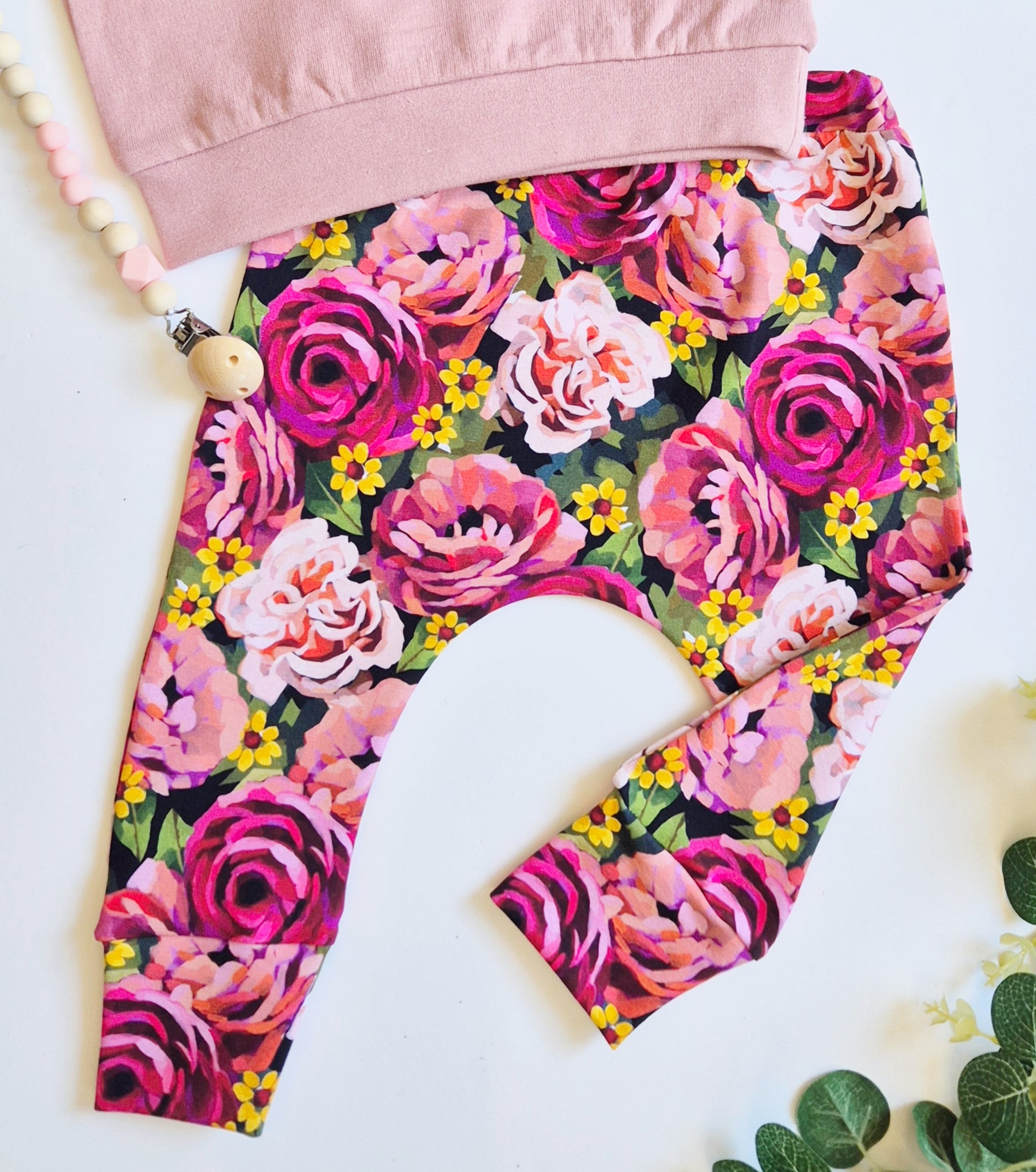 Baby/Kids Leggings- Rose Print