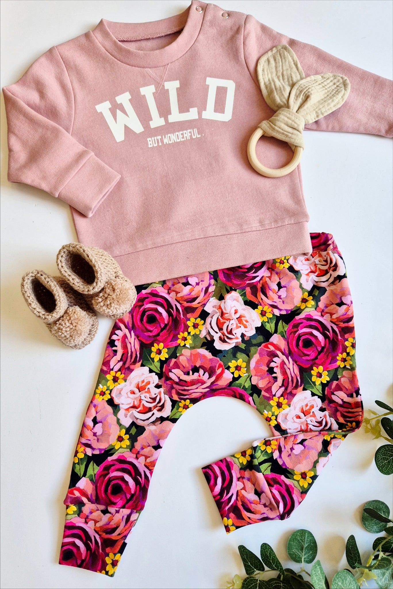 Baby/Kids Leggings- Rose Print