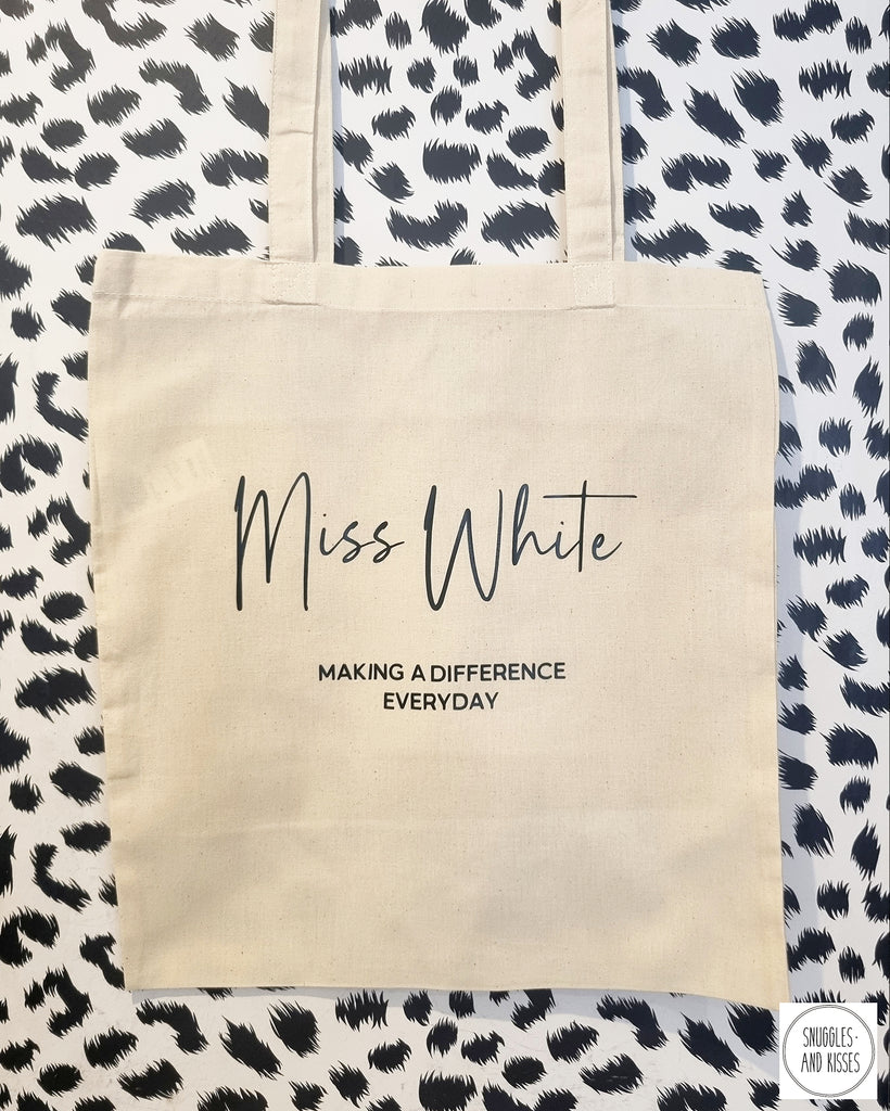 Personalised 'Making a Difference Everyday' Reuseable Tote Bag