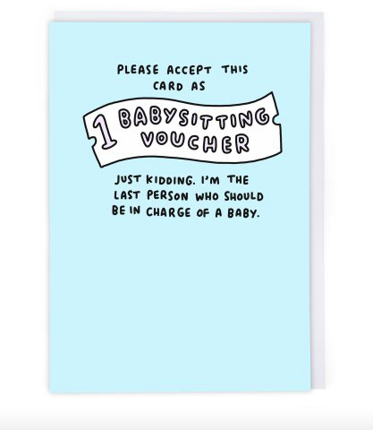 Babysitting Voucher New Baby Card