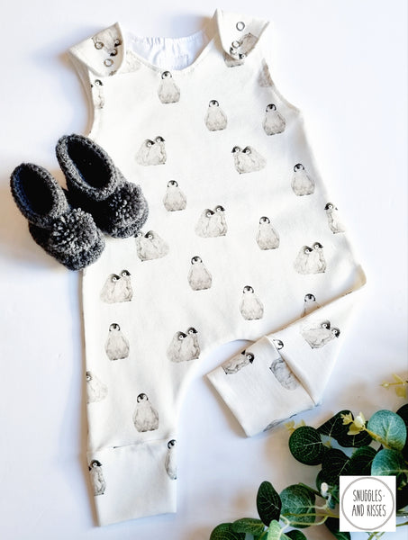 Baby Penguin Print Dungarees-New Print!