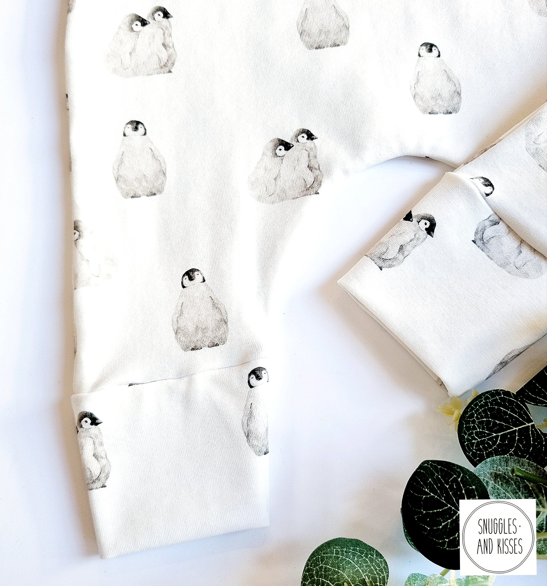 Baby Penguin Print Dungarees