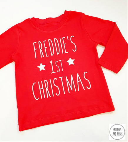 Personalised 1st Christmas Long Sleeve Top - Snuggles and Kisses