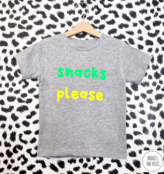 Kids 'snacks please' T-Shirt