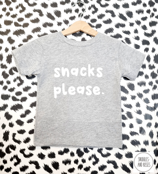 Kids 'snacks please' T-Shirt