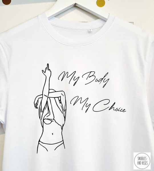 Adult 'My Body My Choice' Middle Finger Design T-shirt
