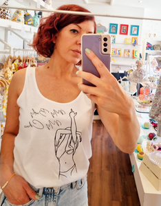 Ladies 'My Body My Choice' Middle Finger Design Vest-Organic cotton