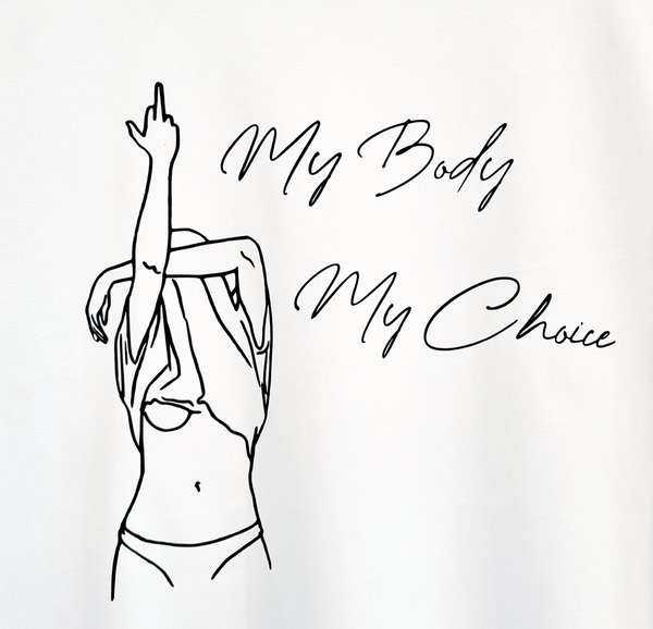Ladies 'My Body My Choice' Middle Finger Design Vest-Organic cotton