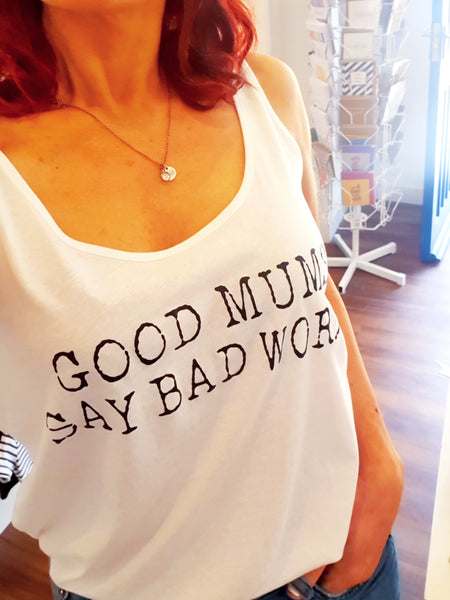Ladies 'Good Mums Say Bad Words' Vest-Organic cotton