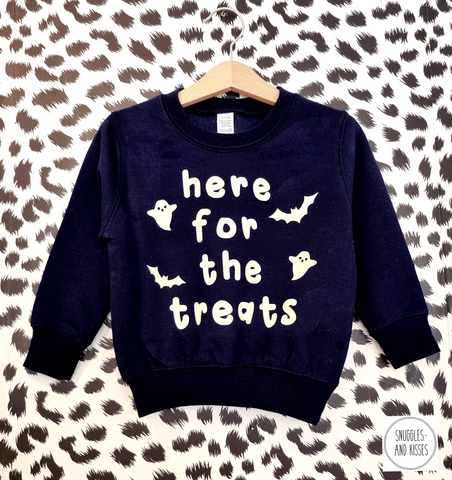 Kids 'Here for the Treats' Halloween Sweatshirt