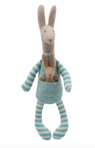 Wilberry Knitted Kangaroo with Baby